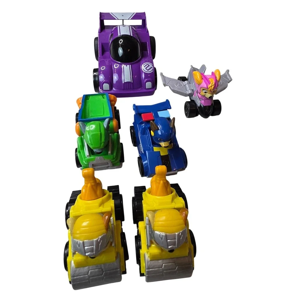 Paw Patrol Toy Vehicle Lot Chase Rocky Skye Rubble‎ Racing Car 6 Piece Set G1